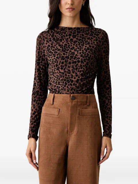 DKNY leopard-print ruched top
