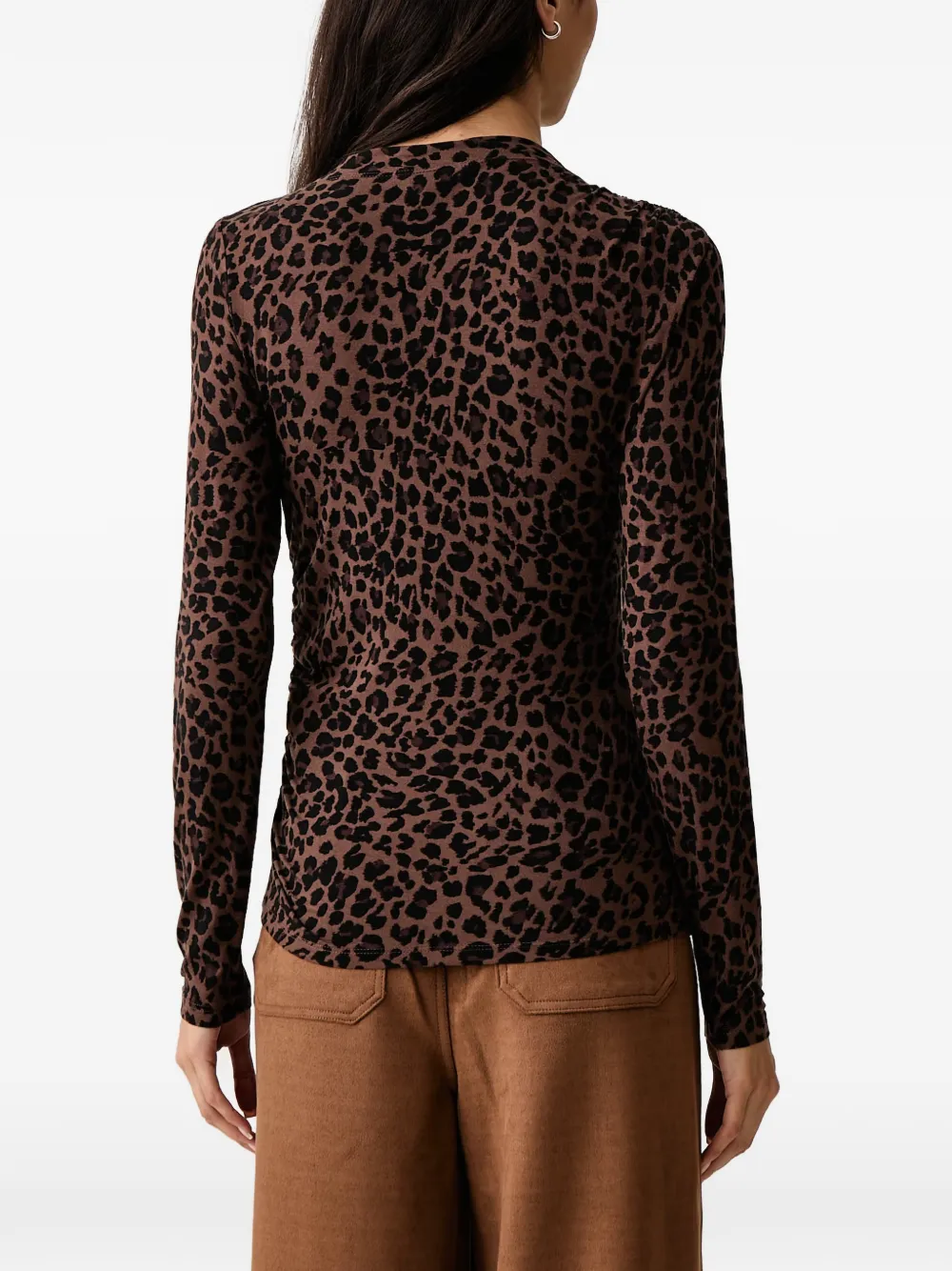 DKNY leopard-print ruched top Bruin