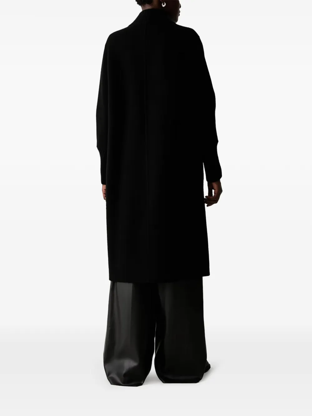 ERMANNO FIRENZE floral-embroidered coat Zwart