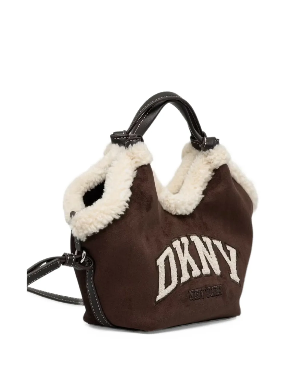 DKNY small Paula logo-patch tote bag Bruin