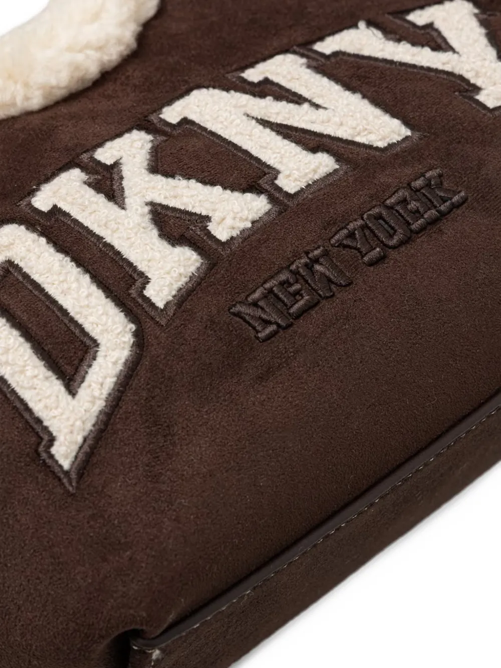 DKNY small Paula logo-patch tote bag Bruin