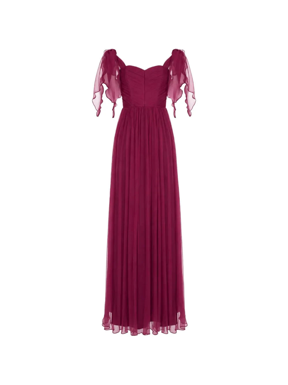 ROSERRY off-shoulder lace-up maxi dress Rood
