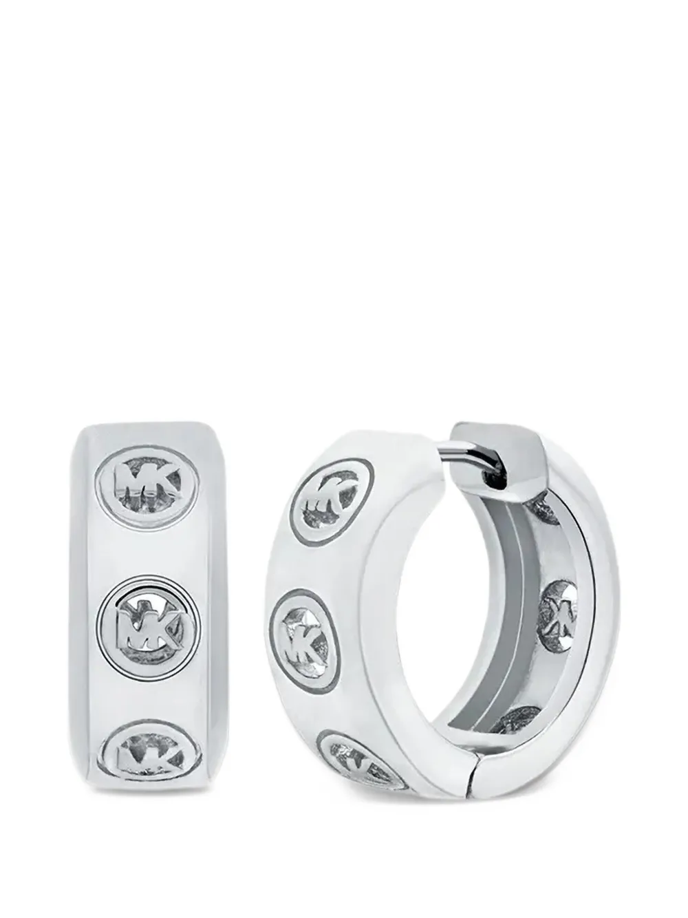 Michael Kors logo huggie earrings - Argento