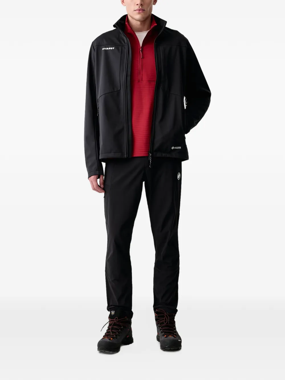 Mammut Taiss ML trui met raglanmouwen en kwartrits Rood