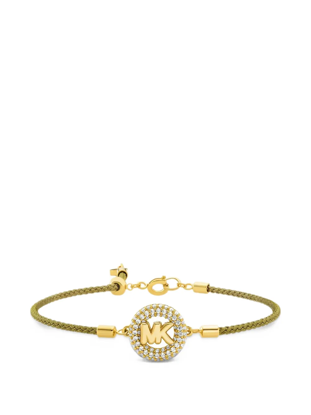 Michael Kors pavé MK pop-charm cord slider bracelet - Oro