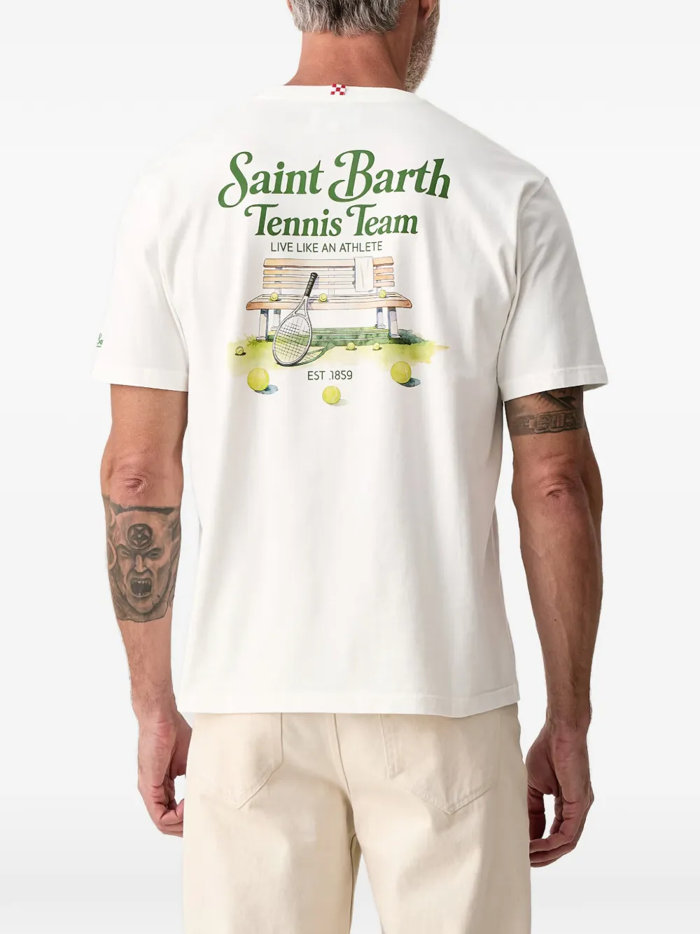 MC2 Saint Barth Arnott T-shirt in white with Saint Barth Tennis Team print