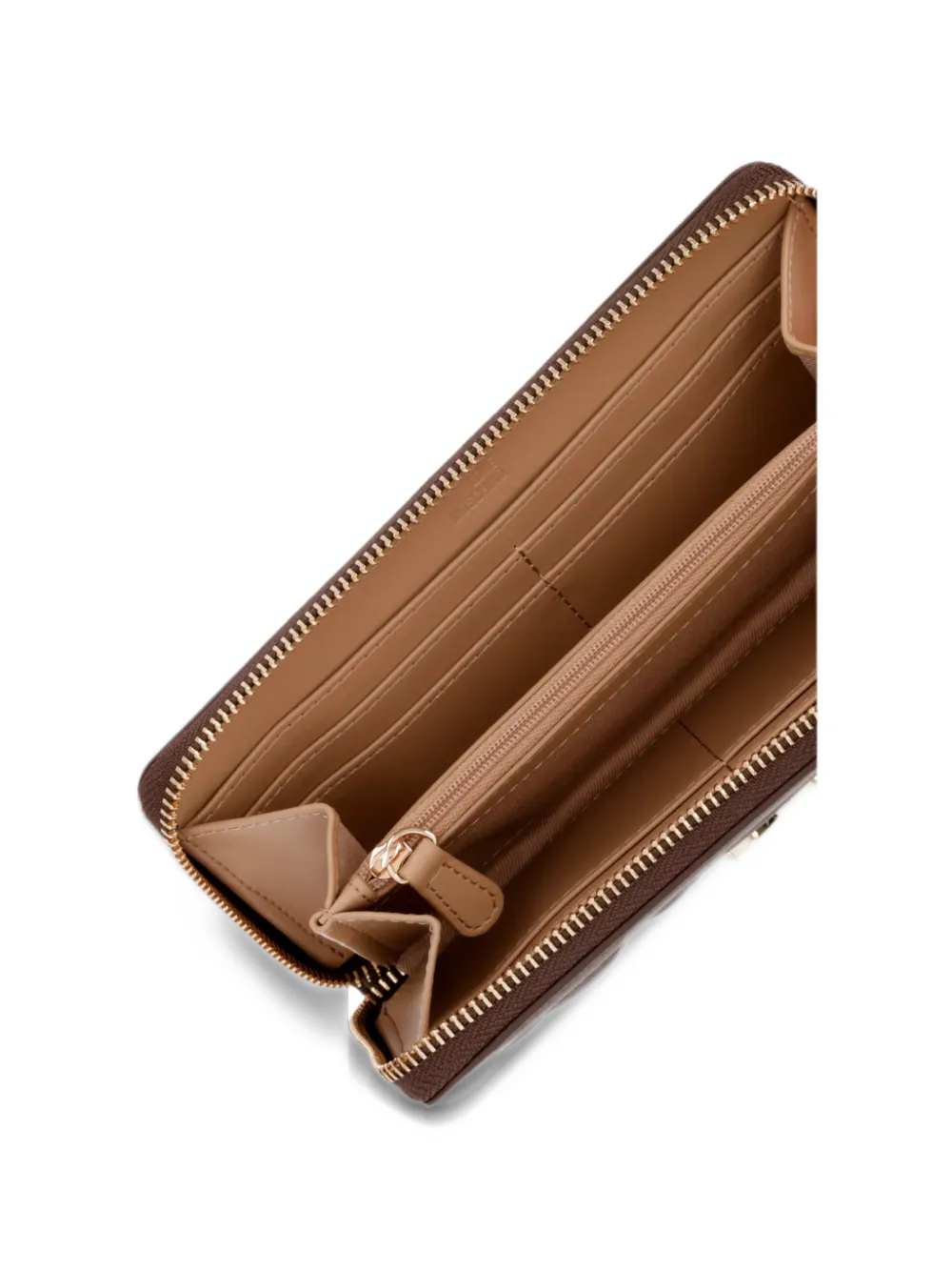 Love Moschino quilted logo-plaque wallet Bruin