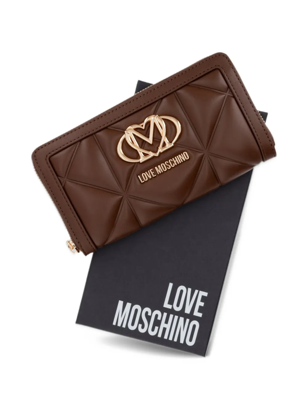 Love Moschino quilted logo-plaque wallet Bruin