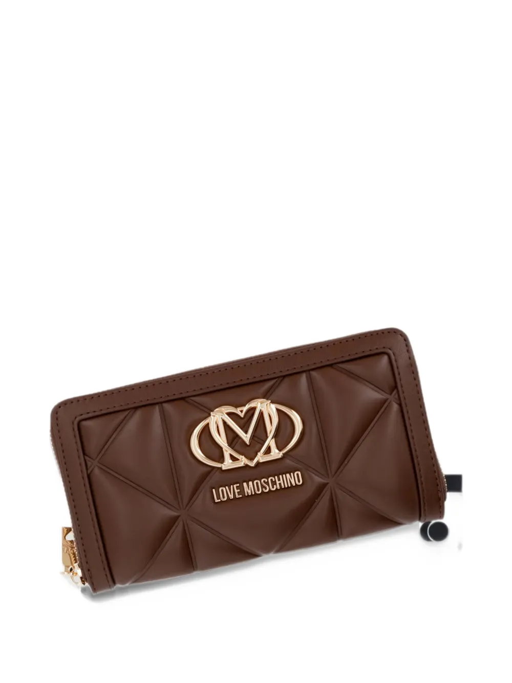 Love Moschino quilted logo-plaque wallet Bruin