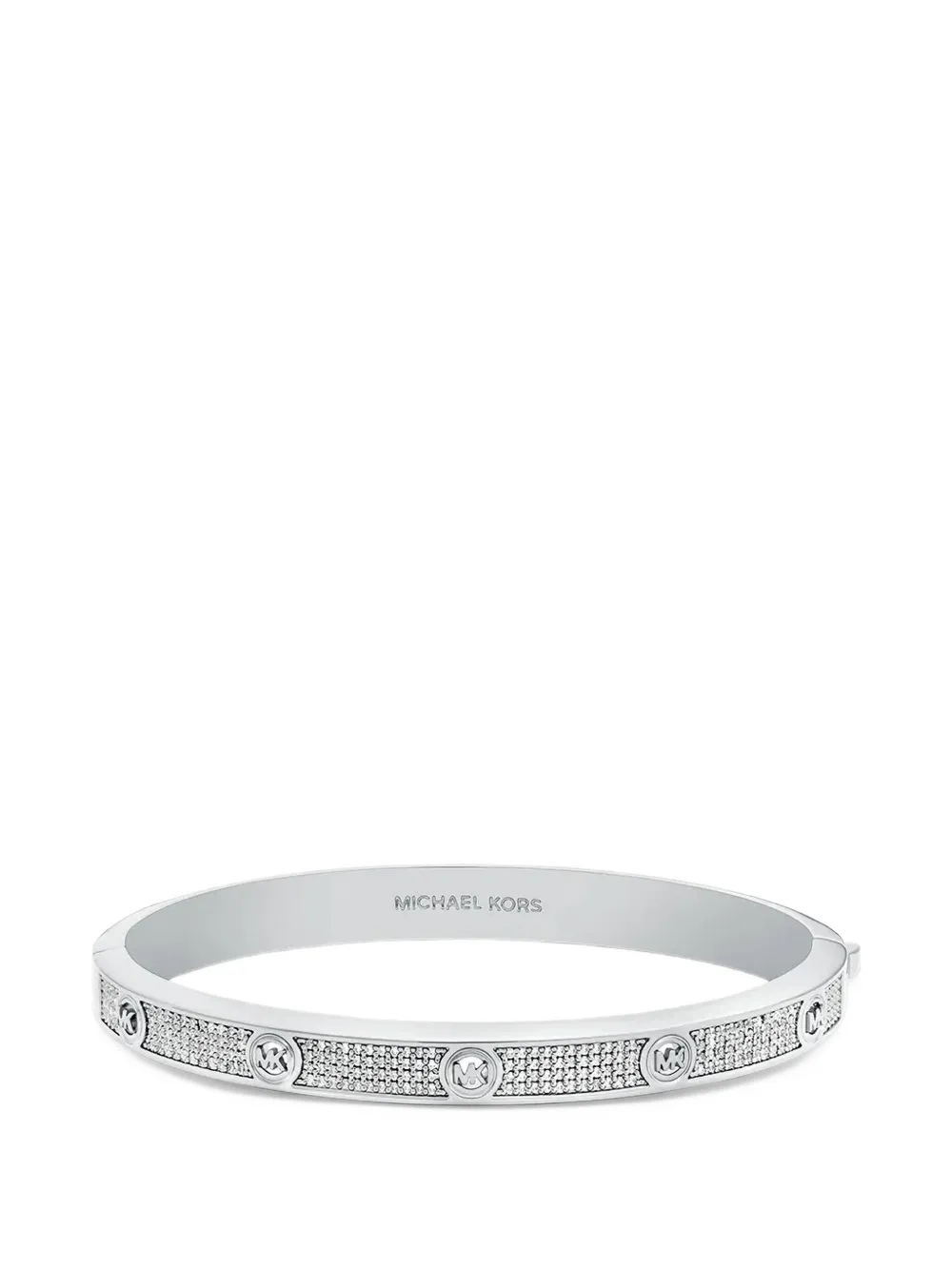 Michael Kors pavé logo stud bangle - Argento