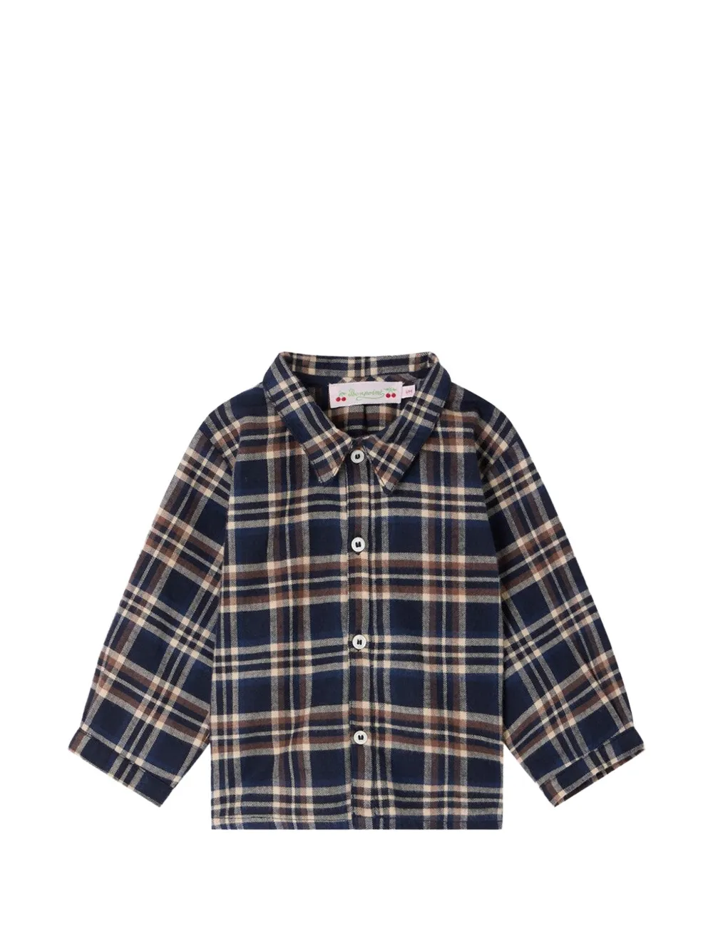 Bonpoint Nathan check-print long-sleeve shirt - Blu