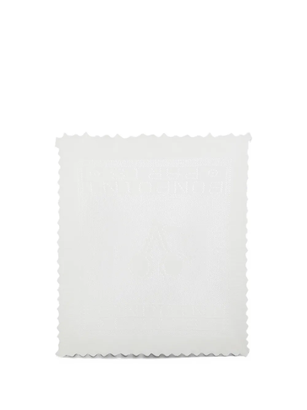 Bonpoint logo-pointelle scallop-edge shawl - Bianco