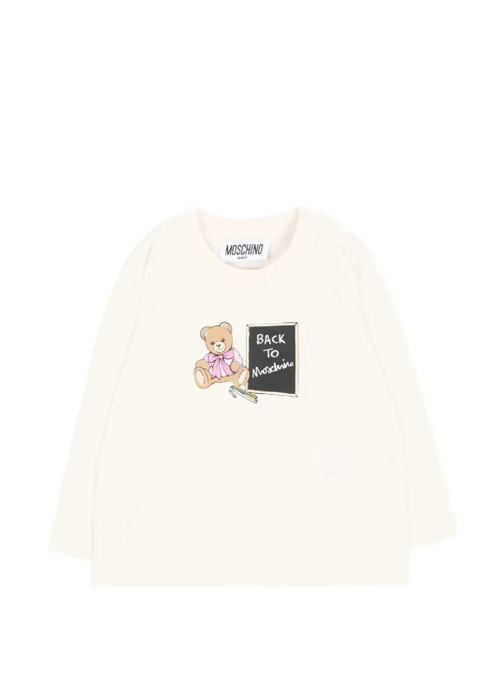 Moschino Kids T-shirt a maniche lunghe con stampa Teddy Bear - Toni neutri
