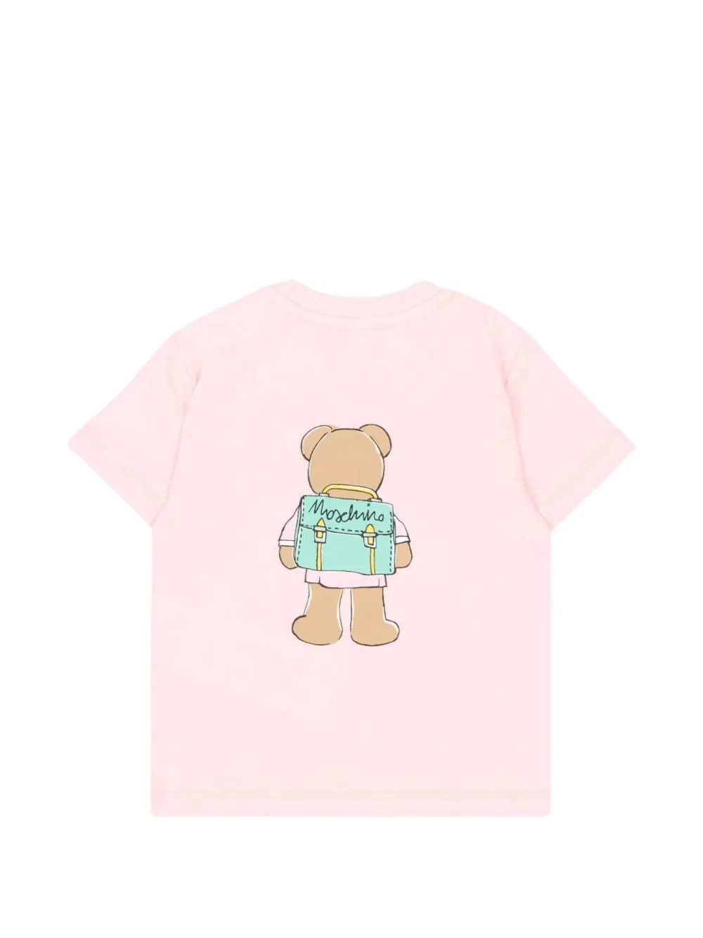 Moschino Kids Teddy Bear-print cotton T-shirt Roze