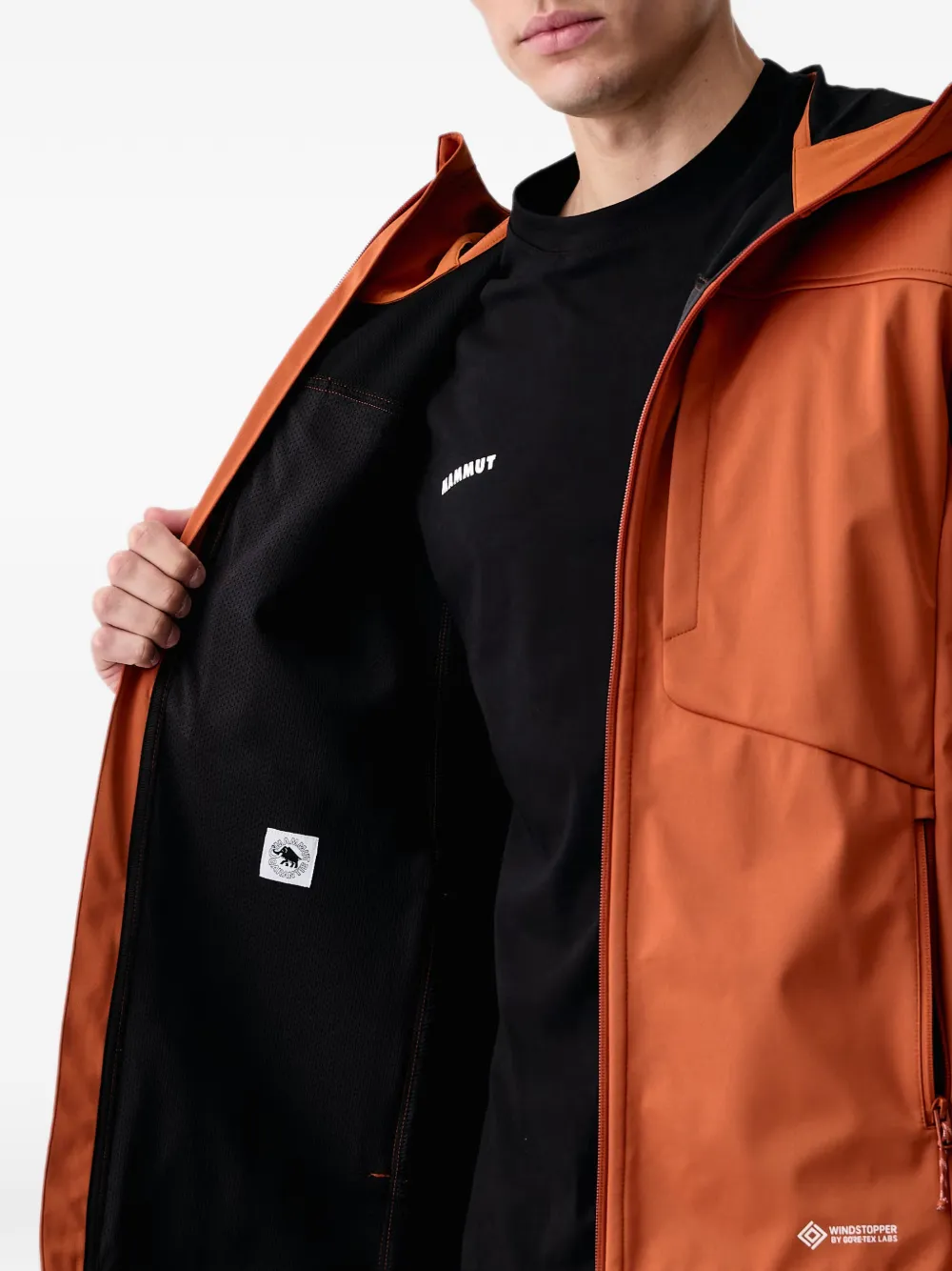 Mammut Ultimate VIII jack met capuchon en rits Oranje