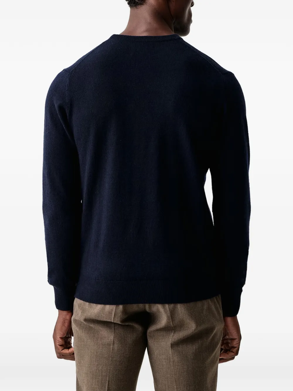 MC2 Saint Barth navy blue Regent merino wool and cashmere blend crewneck Blauw