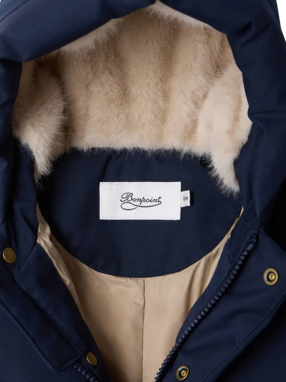 Bonpoint quilted hooded snowsuit Blauw
