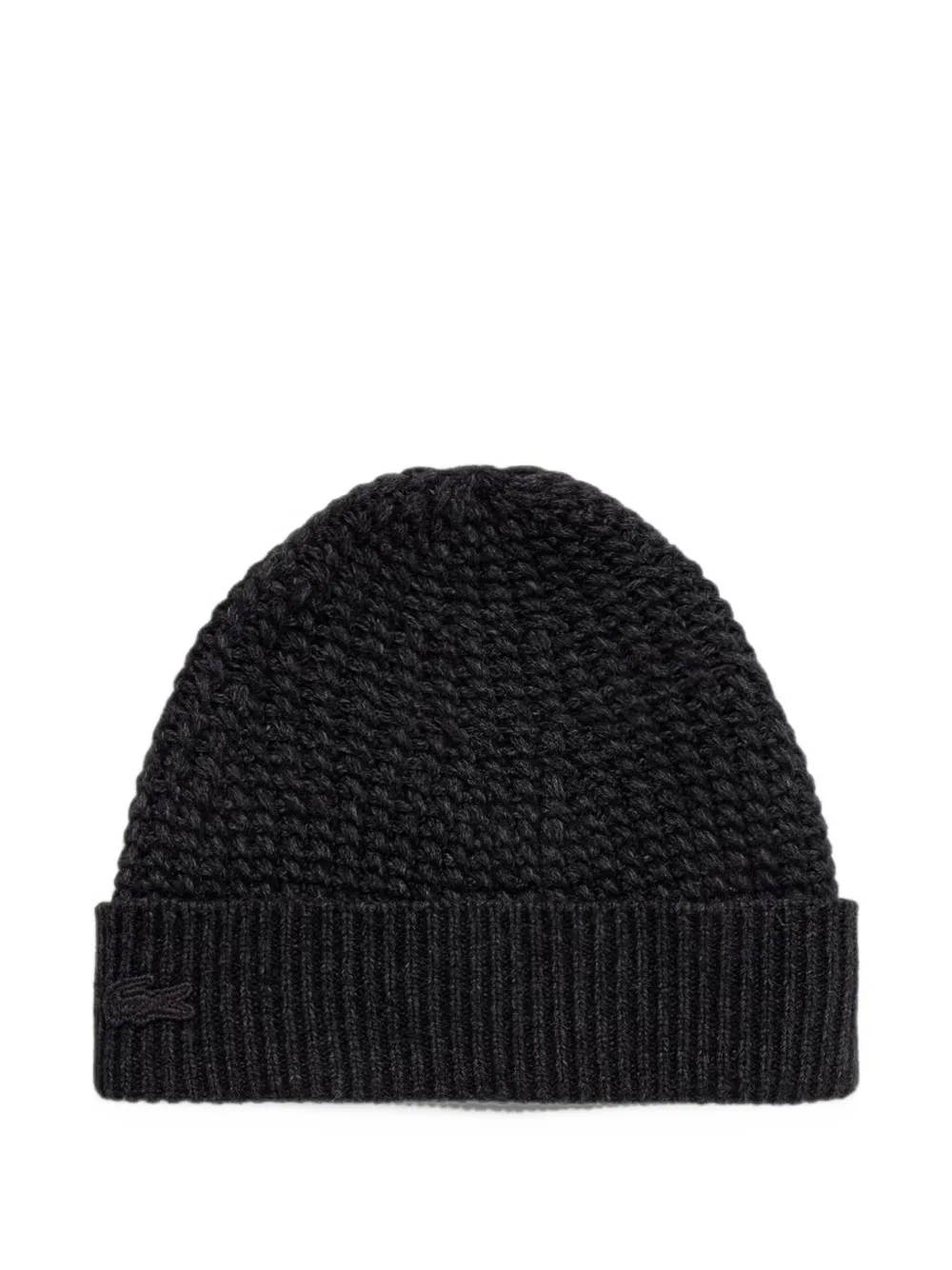 Lacoste textured beanie with wool-blend Grijs