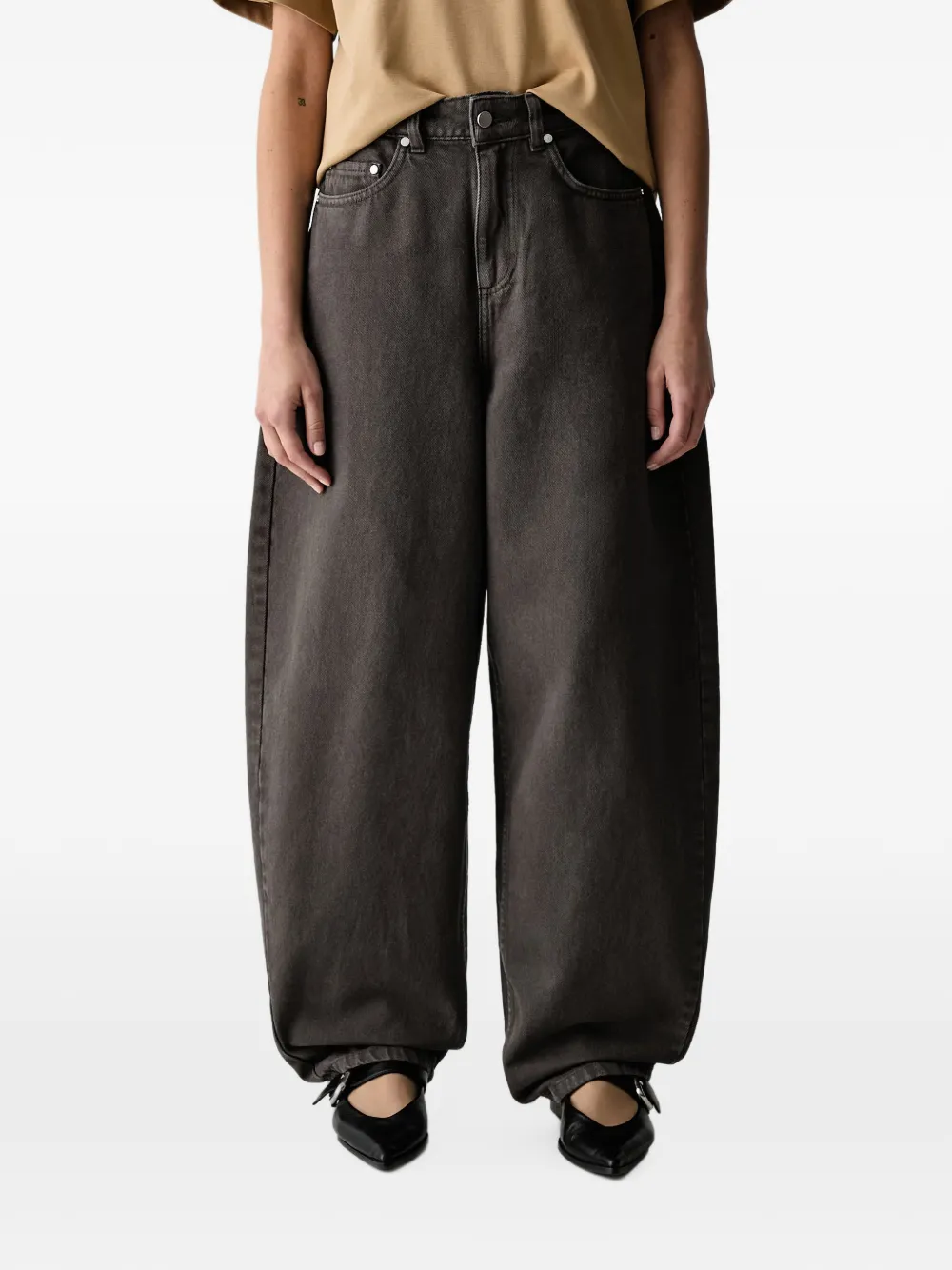 La Mania Jeans a gamba ampia - Grigio