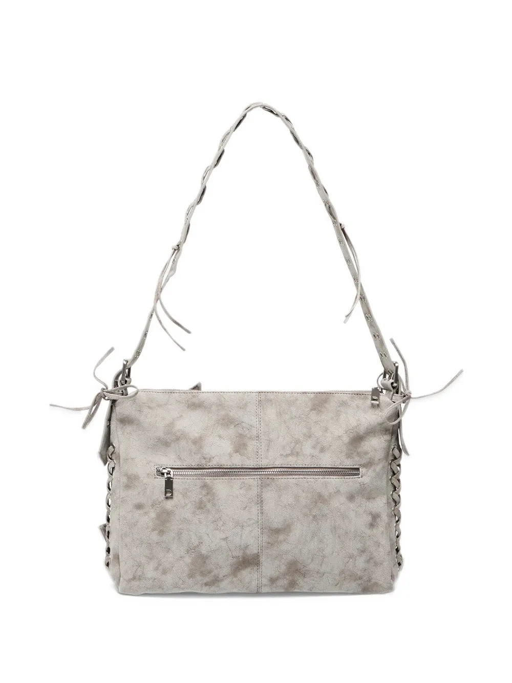 Desigual large bow-embellished lace-up clutch bag Grijs