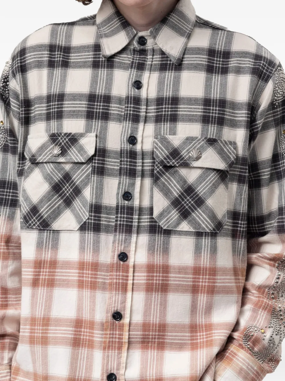 ERCOLE STUDIO crystal-embellished flannel shirt Wit