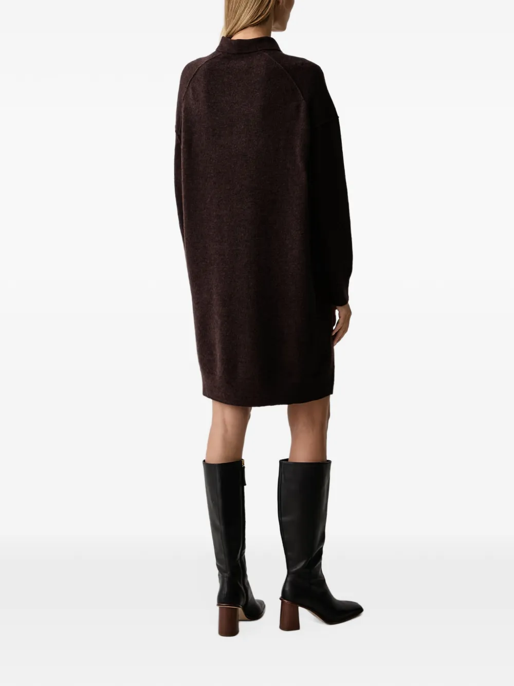 Marc O'Polo button-placket polo-collar mini dress Bruin