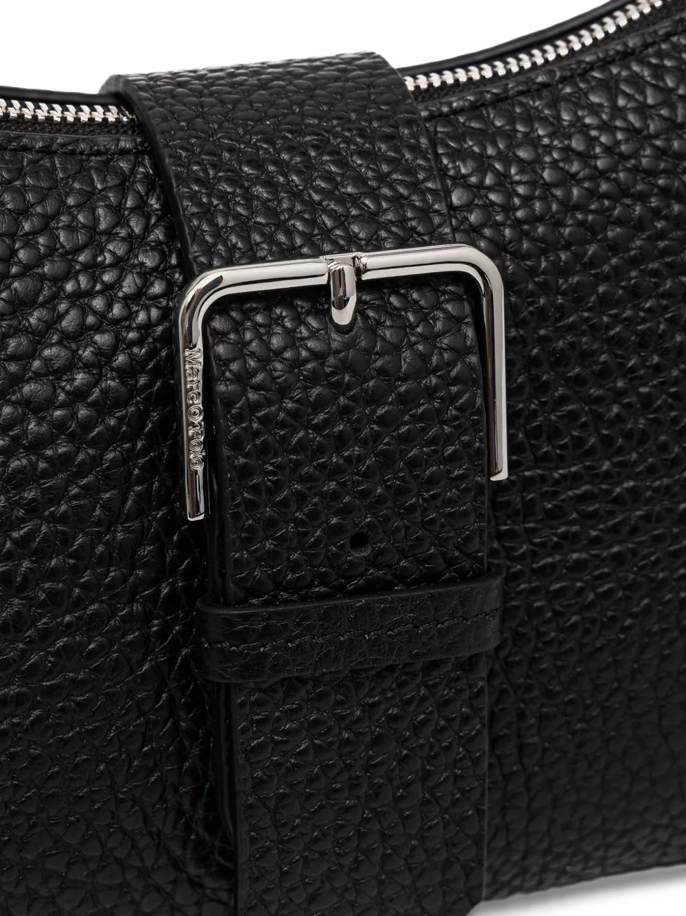Marc O'Polo Medium Brinna pebbled leather buckle-detail shoulder bag Zwart