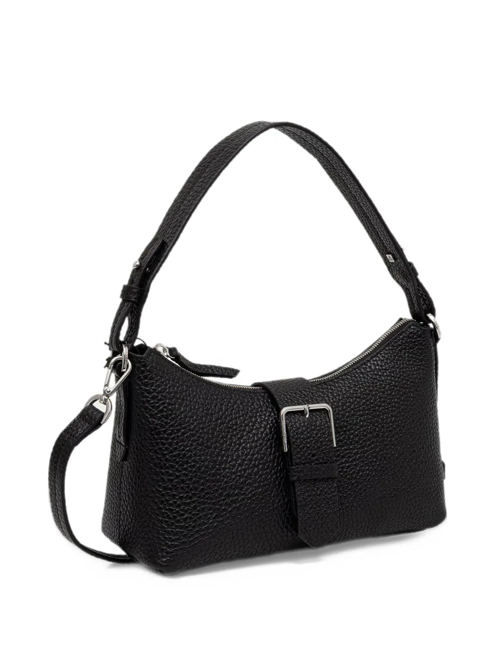 Marc O'Polo Medium Brinna pebbled leather buckle-detail shoulder bag Zwart