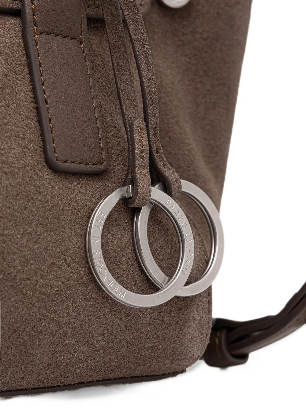 Marc O'Polo small Gitty bovine leather tote bag Bruin