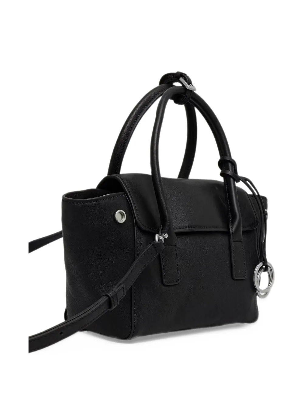 Marc O'Polo small Gitty leather tote bag Zwart