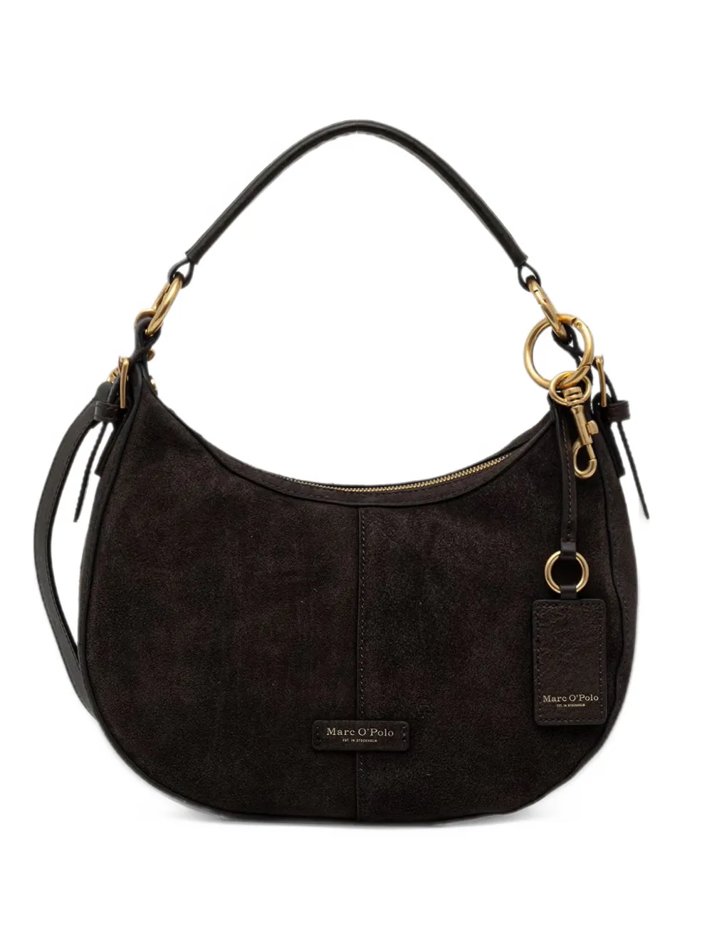 Marc O'Polo Small Pernille suede cross-body bag - Marrone