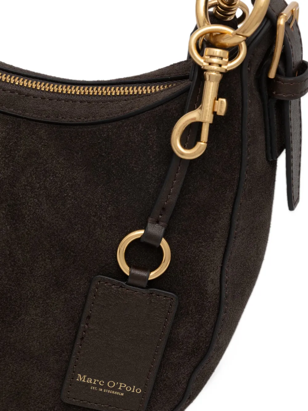 Marc O'Polo Small Pernille suede cross-body bag Bruin