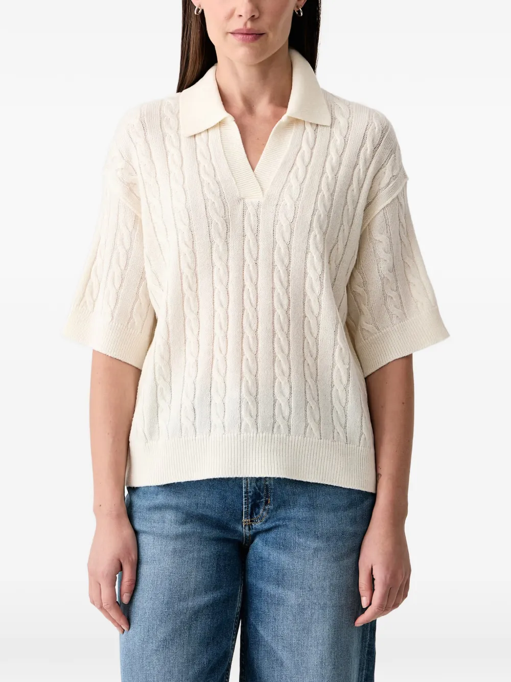 Marc O'Polo cable-knit polo sweater - Toni neutri