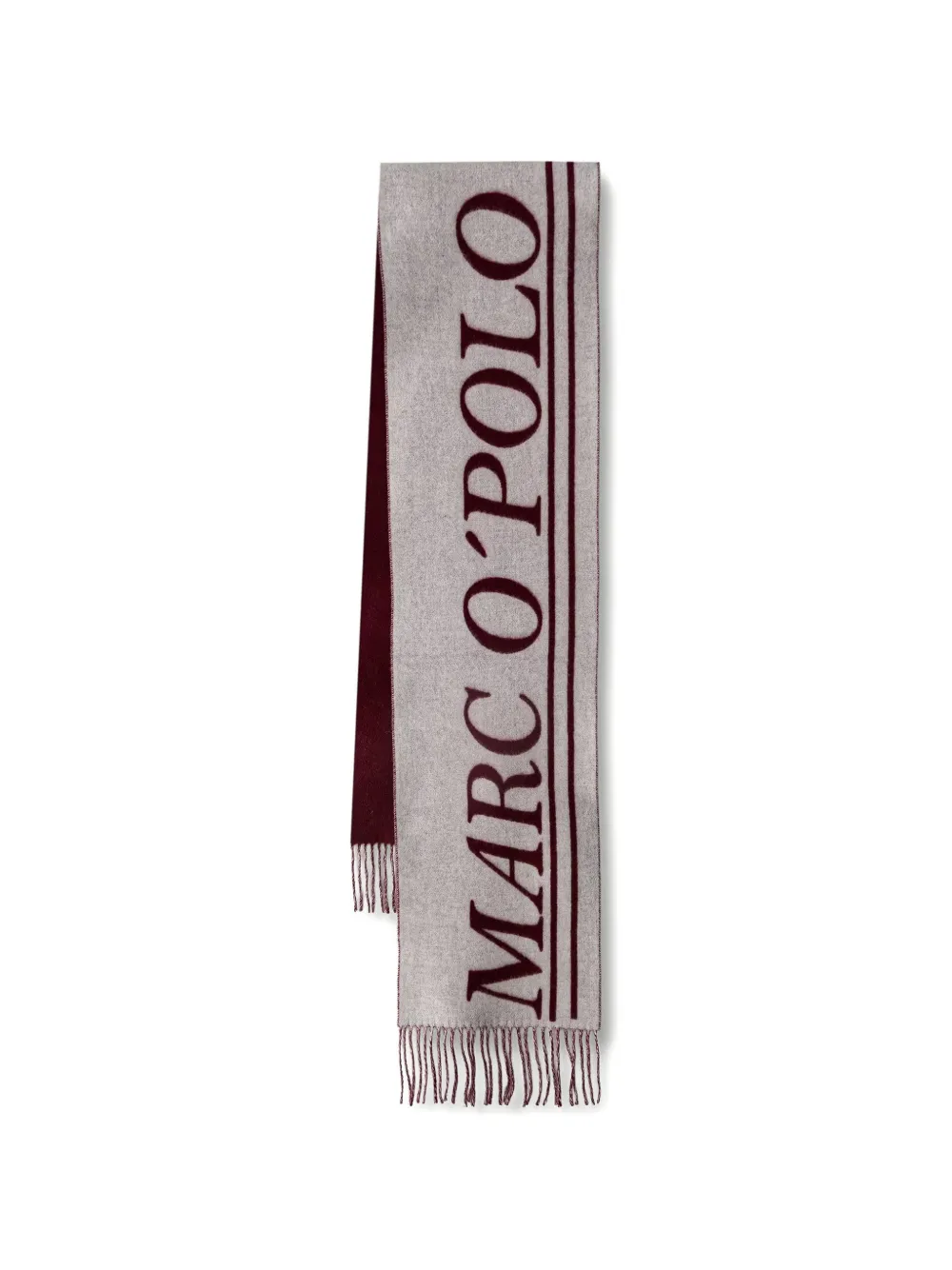 Marc O'Polo logo-print fringed scarf - Grigio