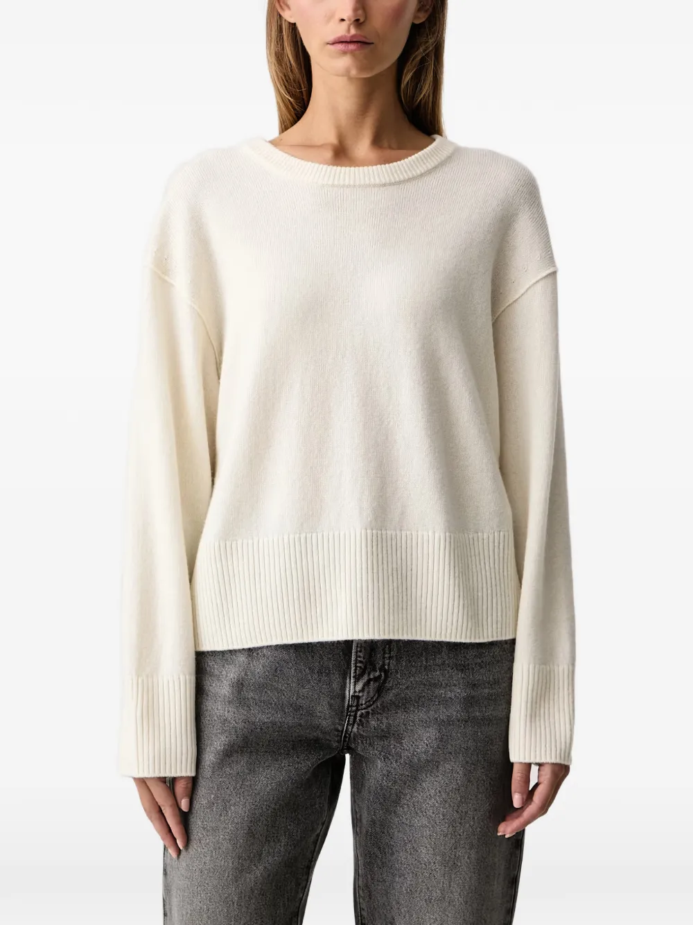 Marc O'Polo crew-neck ribbed-trim wool sweater - Toni neutri