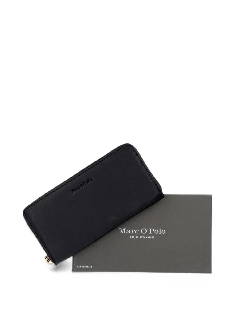 Marc O'Polo Finja logo-debossed zip-around wallet Zwart
