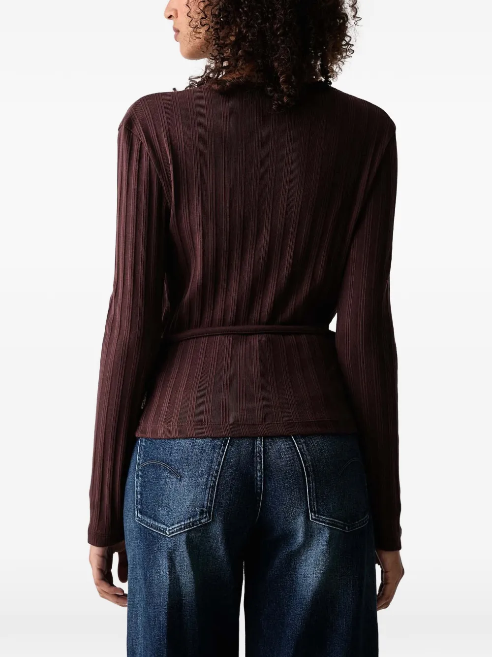 Marc O'Polo ribbed wrap sweater Bruin