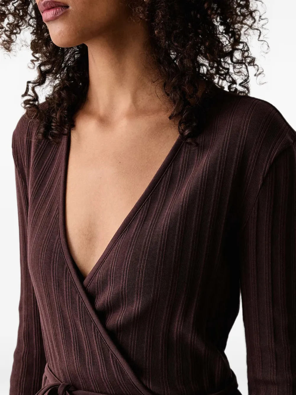 Marc O'Polo ribbed wrap sweater Bruin