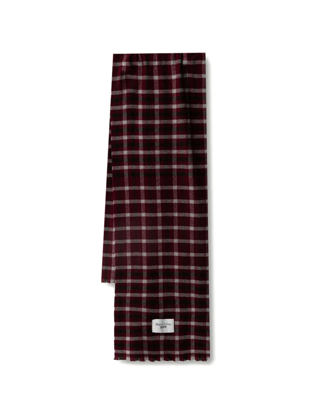 Marc O'Polo check-pattern frayed scarf - Rosso