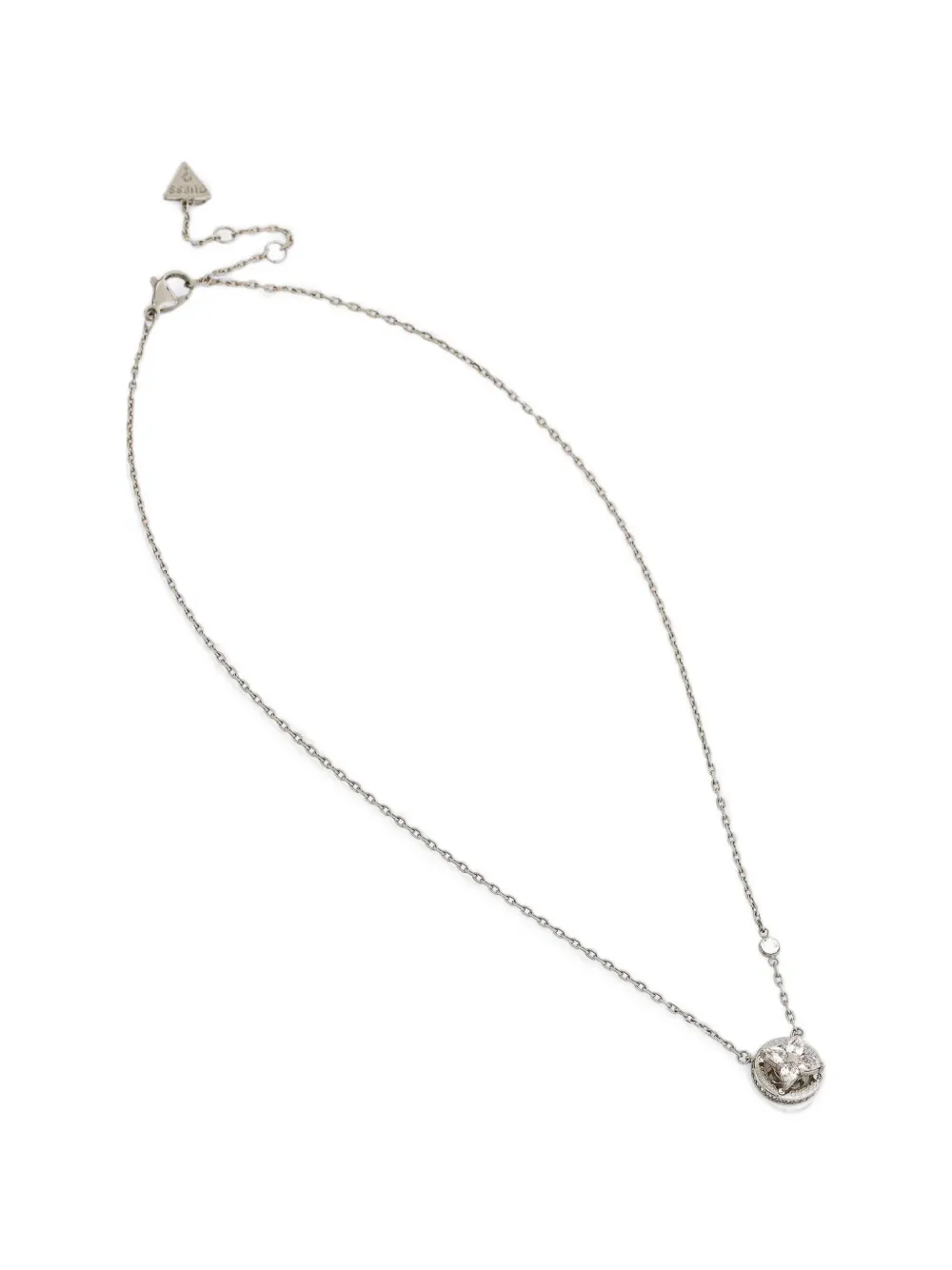 GUESS USA crystal-embellished logo-engraved necklace - Argento