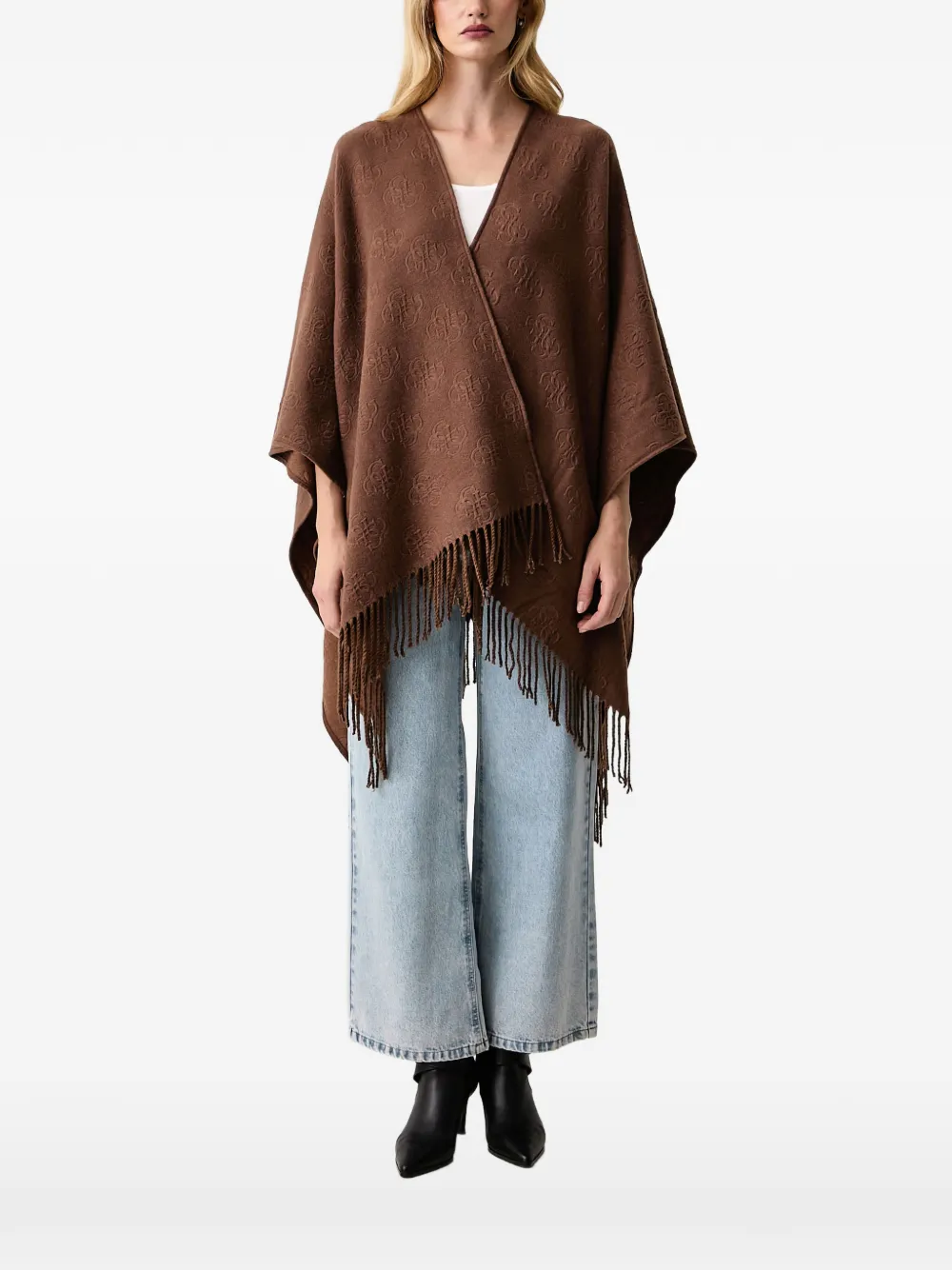 GUESS USA poncho en viscose - Marron GUESS USA poncho en viscose - Marron