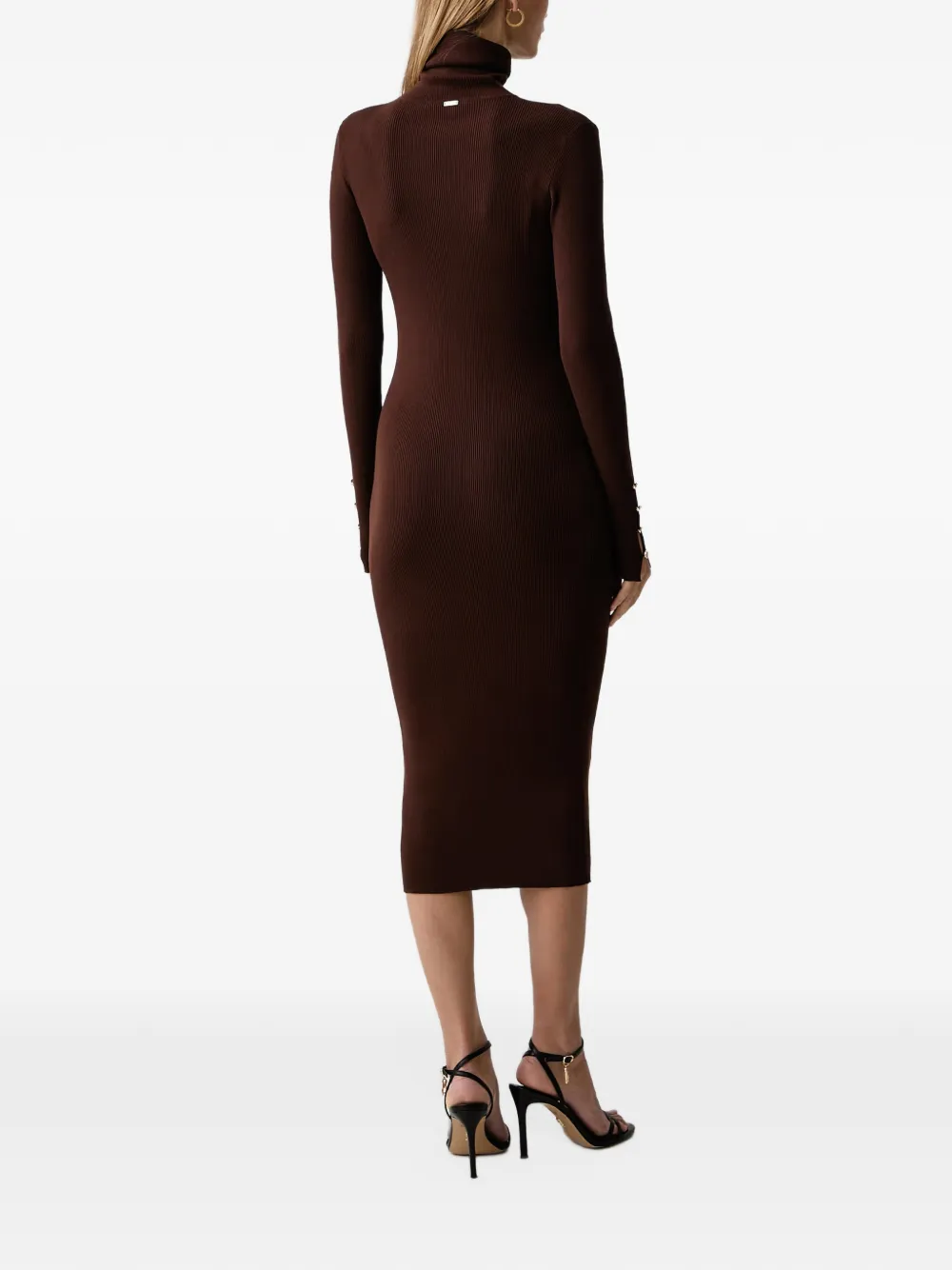 FRACOMINA cut-out button-detail midi dress Bruin