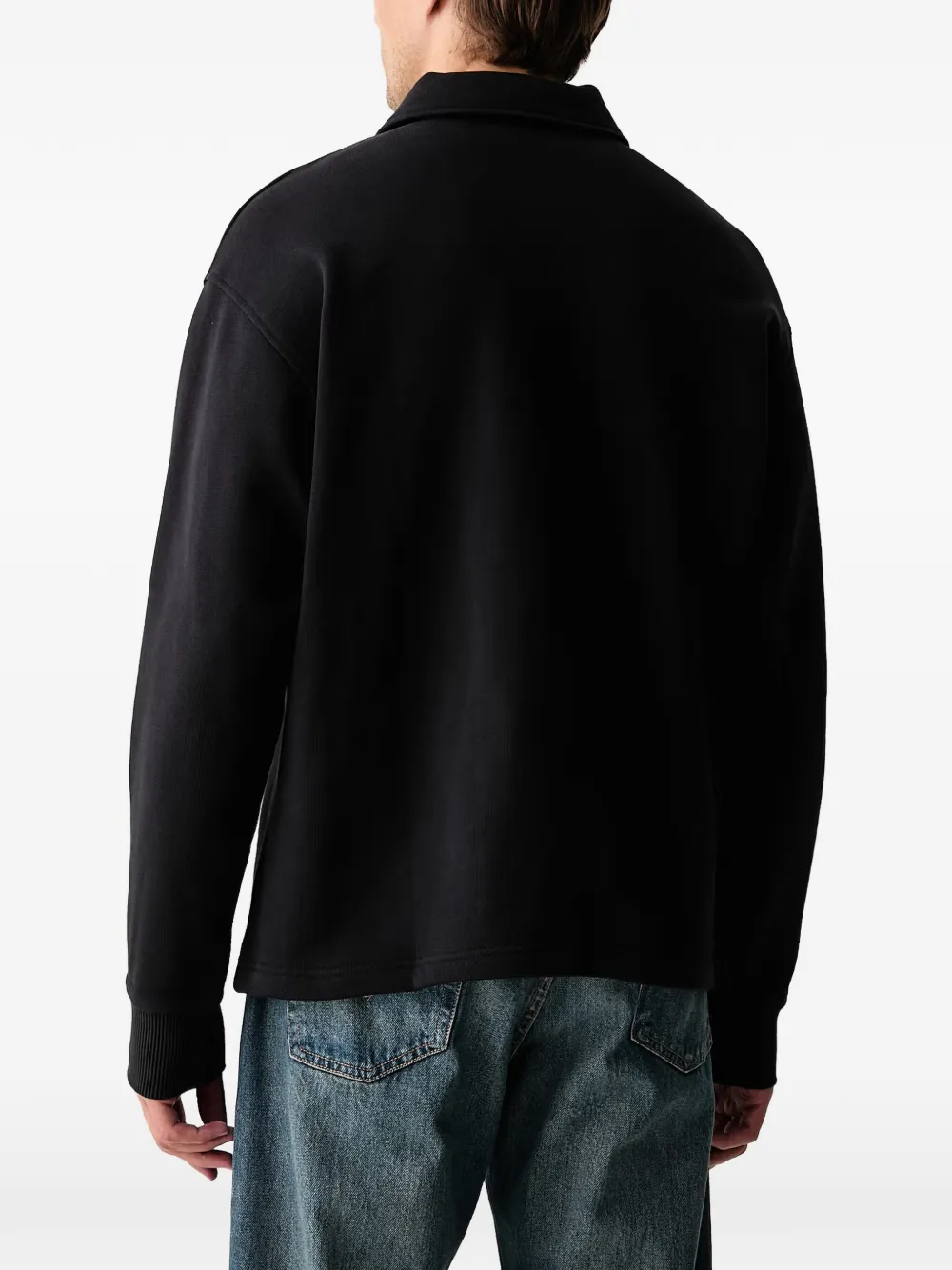 Marc O'Polo logo-print polo-collar sweater Zwart