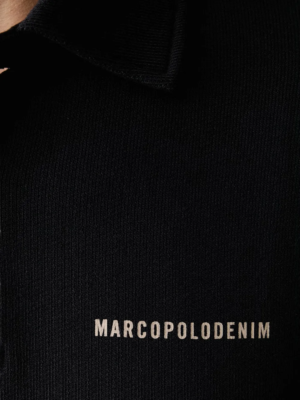 Marc O'Polo logo-print polo-collar sweater Zwart
