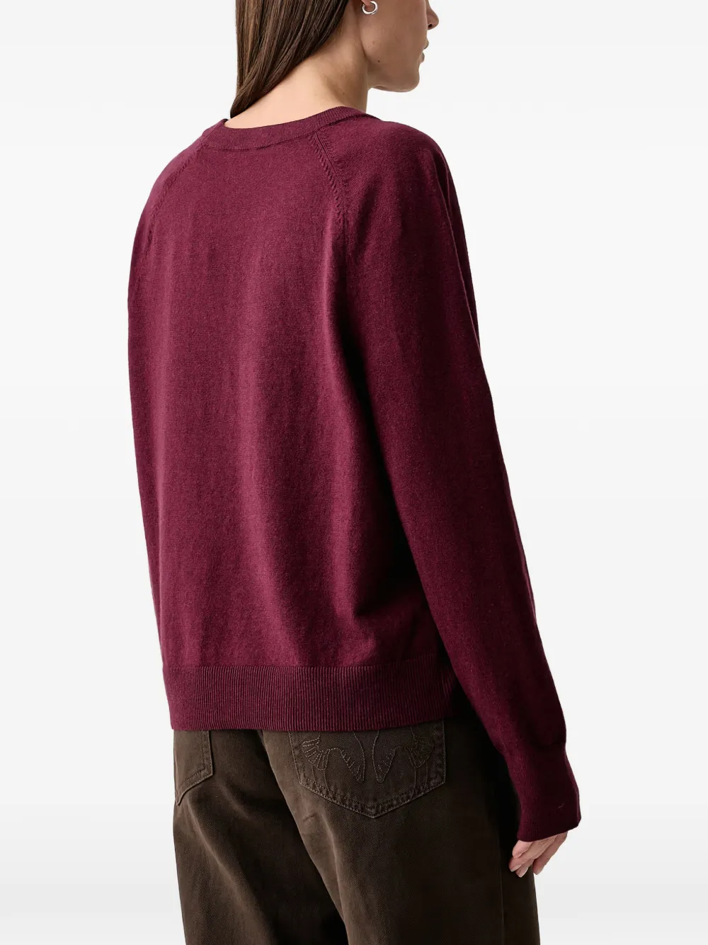 Marc O'Polo long-sleeve round-neck sweater Rood