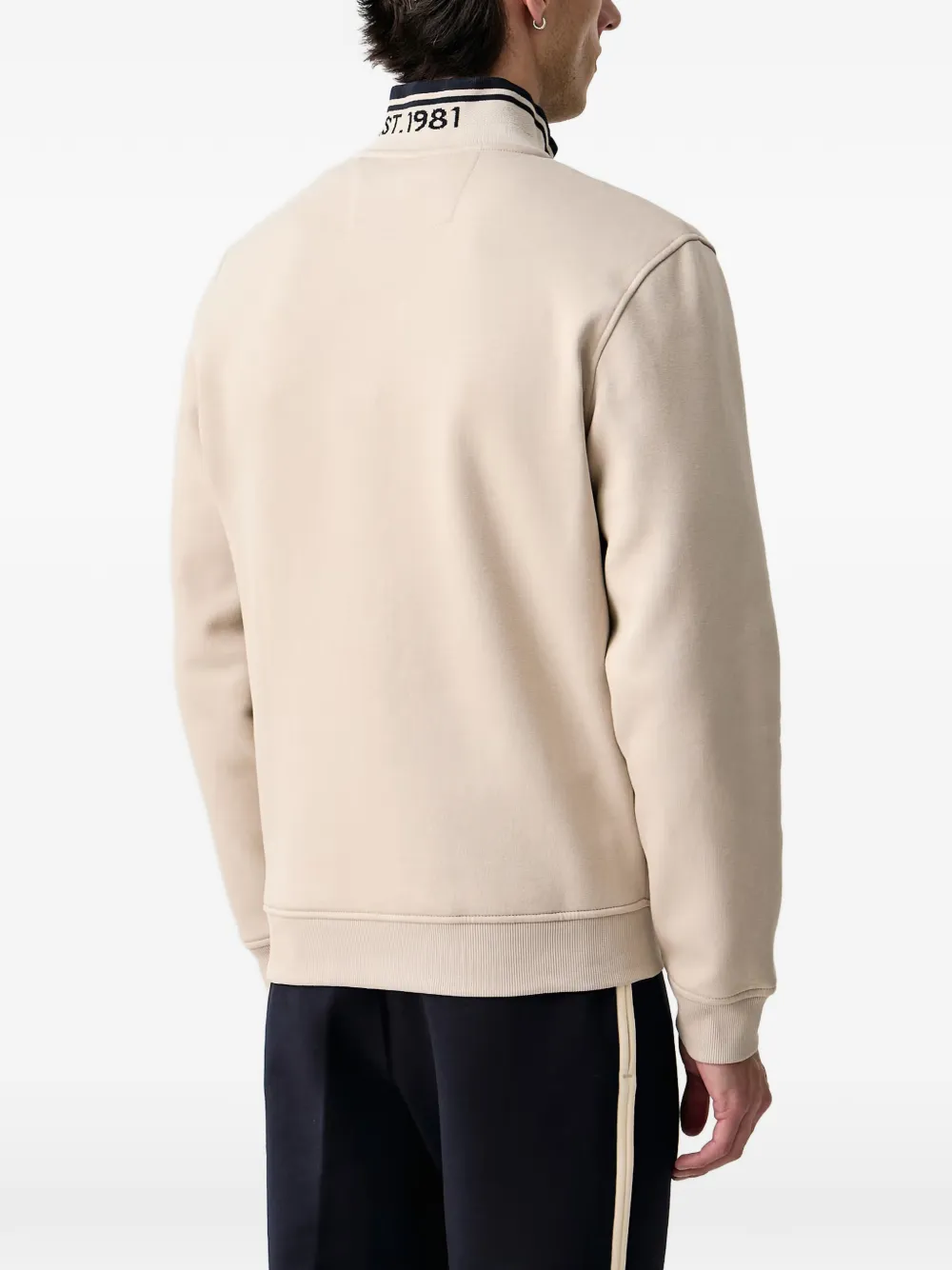 GUESS USA Sweater met logopatch en rits Beige