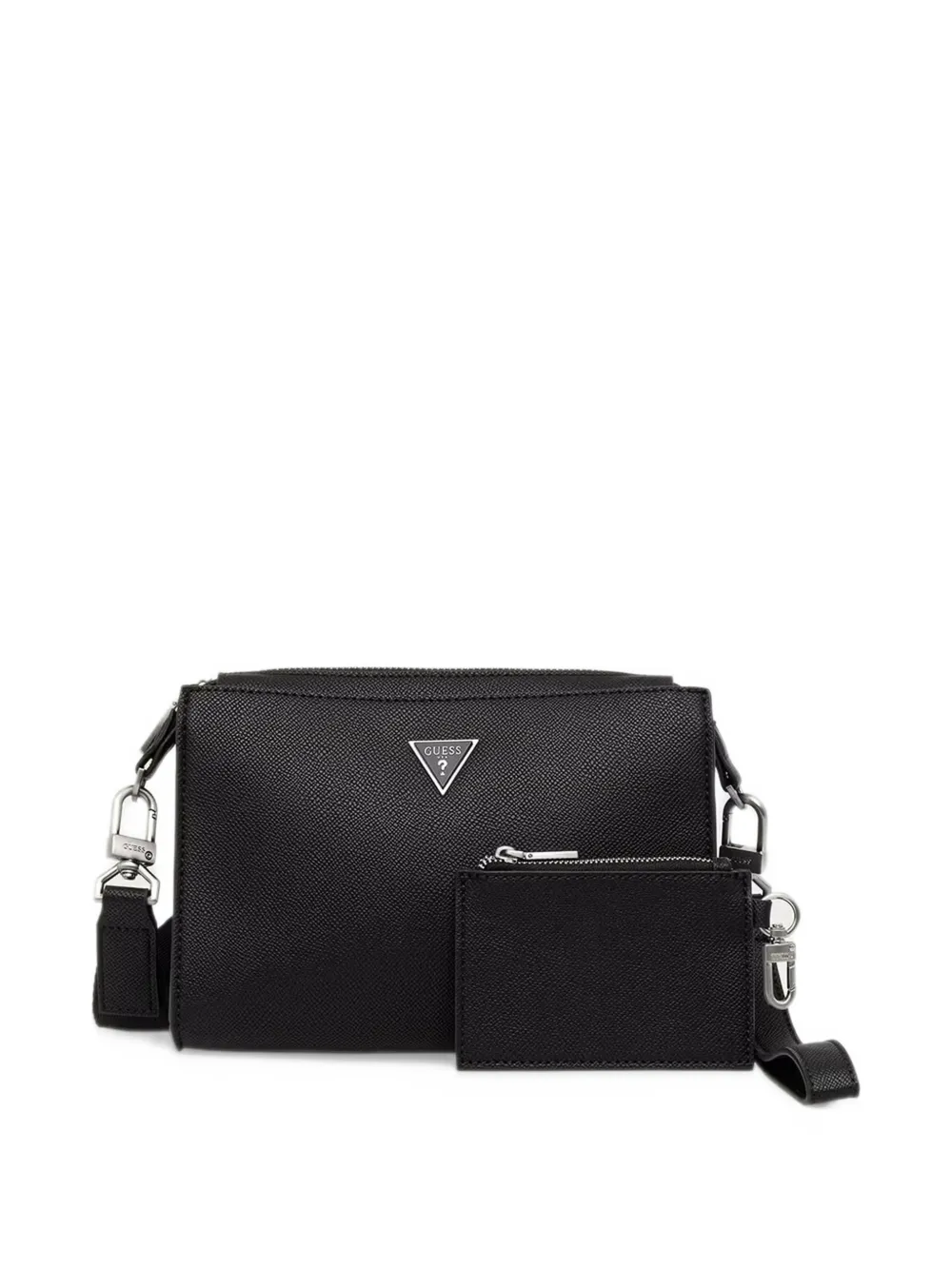 GUESS USA logo-plaque pebbled-texture belt bag - Nero