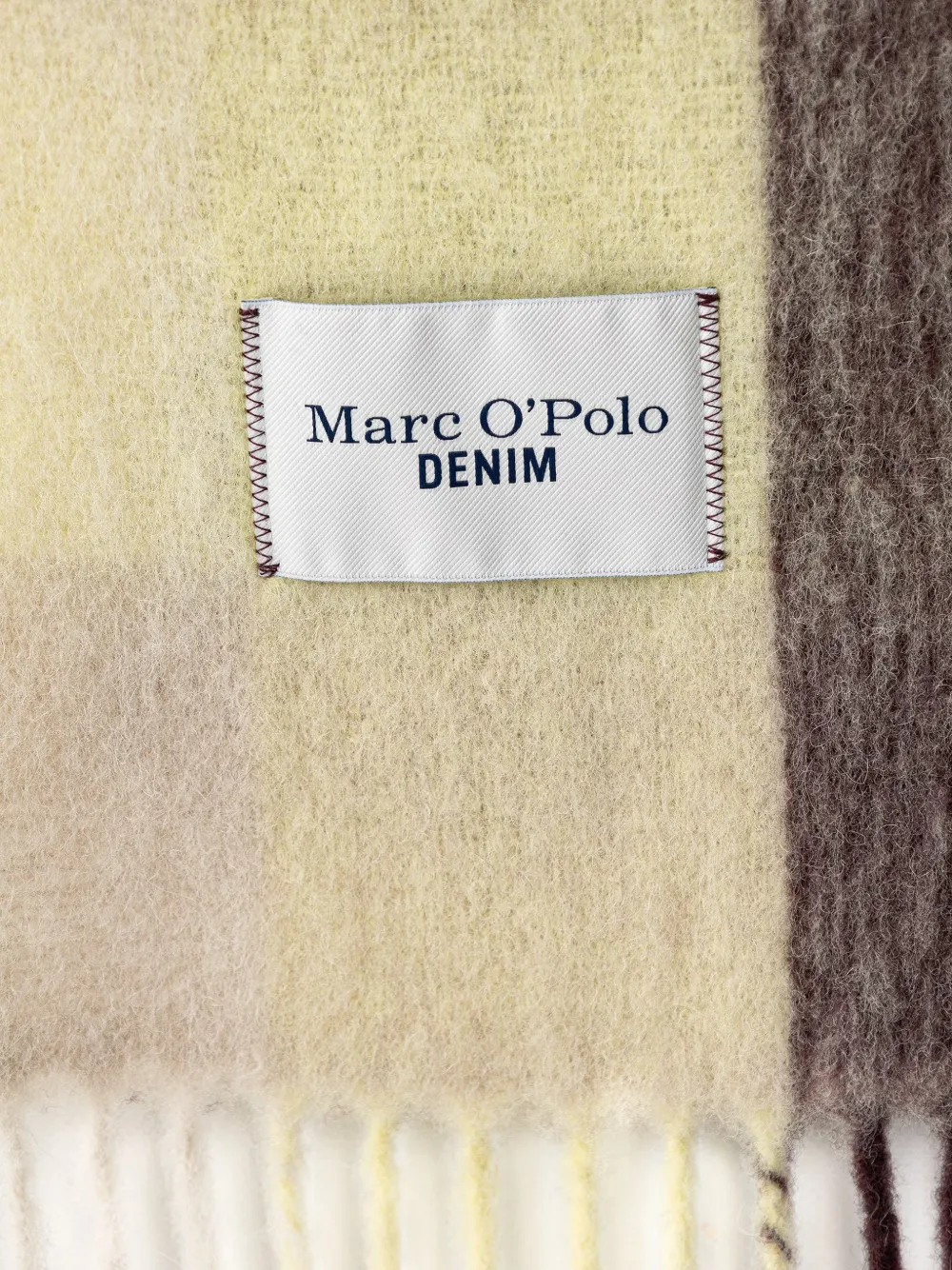 Marc O'Polo check brushed scarf Geel
