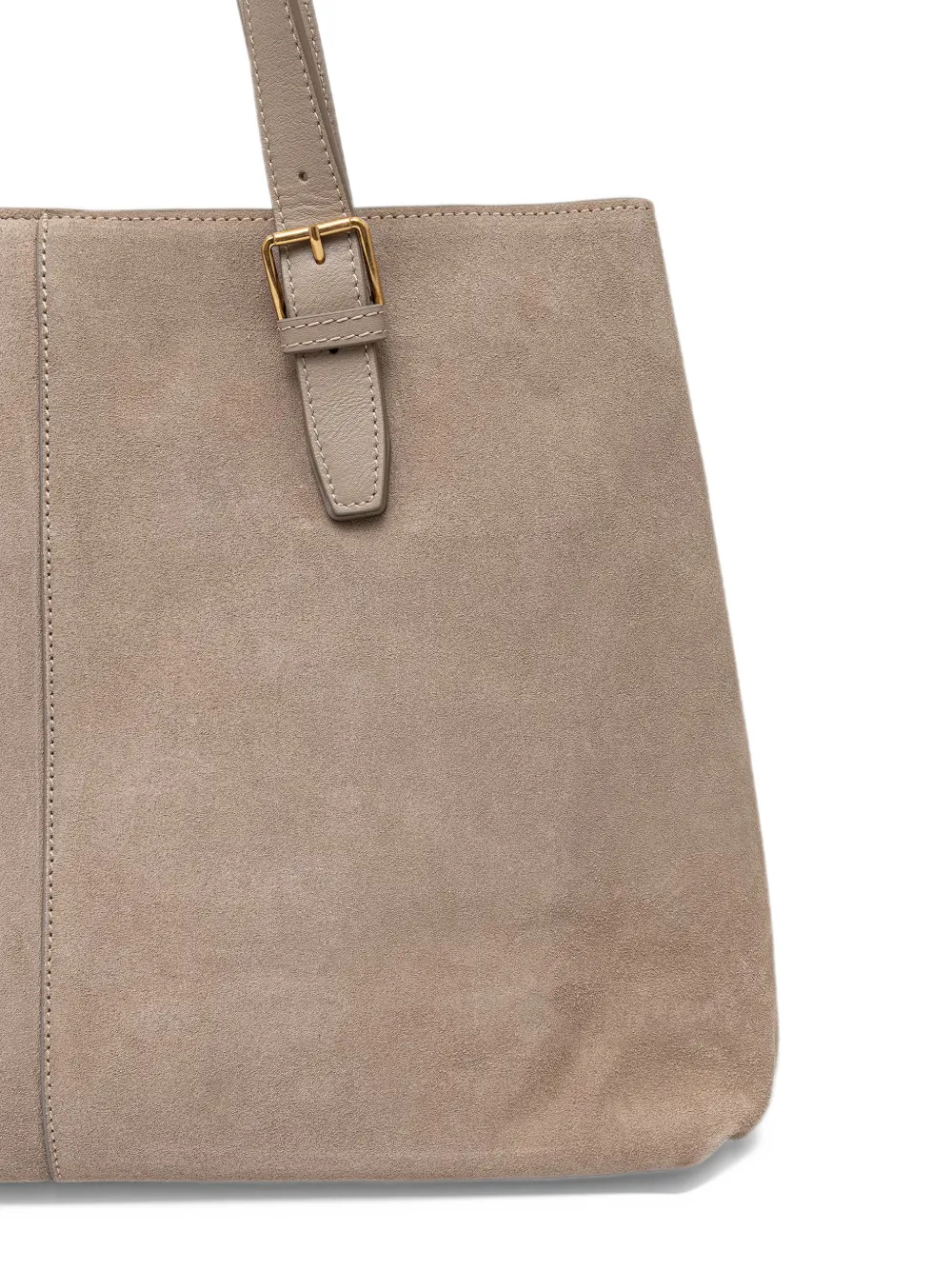 Marc O'Polo Phillis suede buckled-strap tote bag Beige