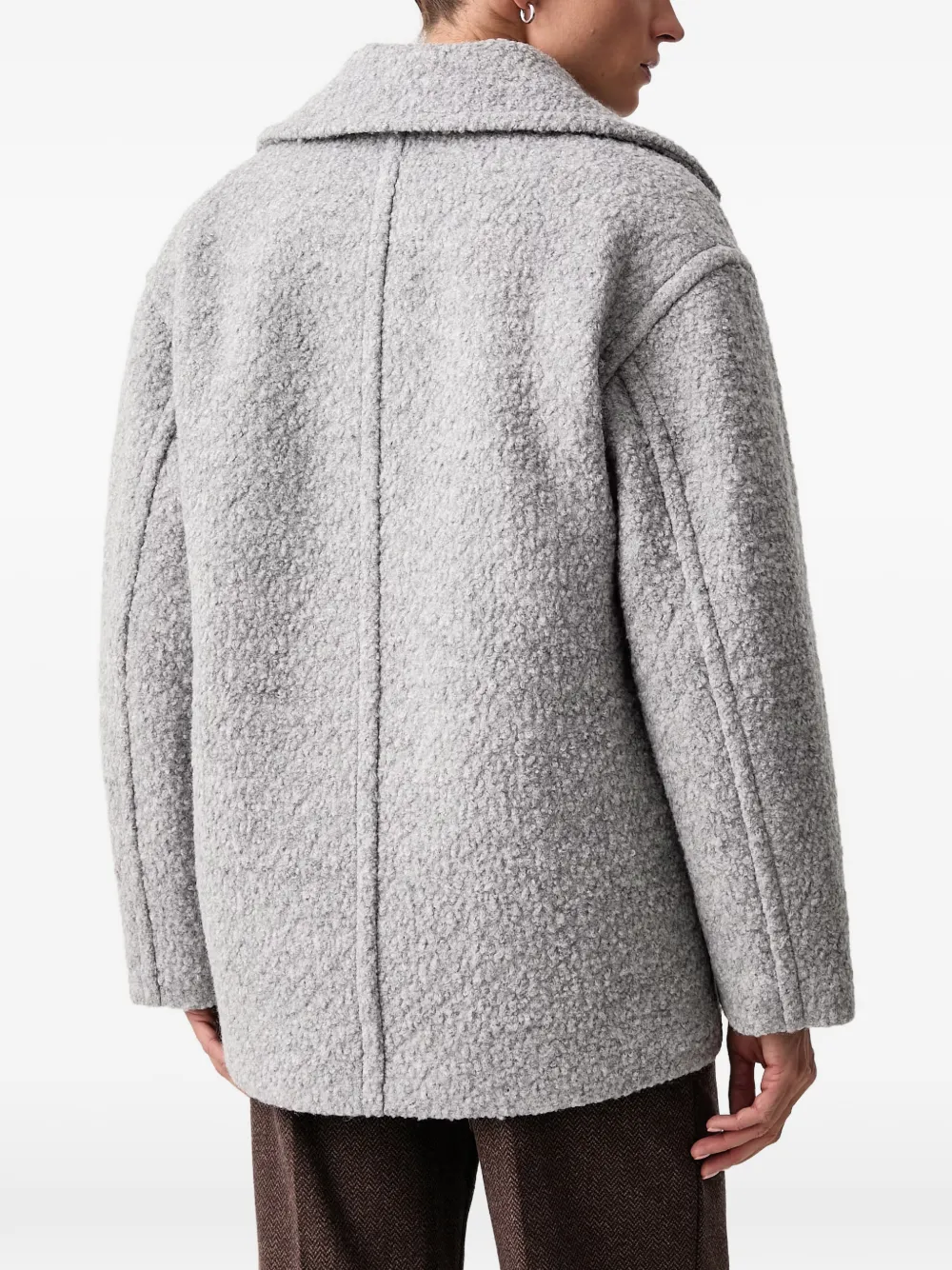 Marc O'Polo bouclé-texture single-breasted coat Grijs
